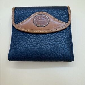Vintage Dooney & Bourke Black and Brown Leather Wallet